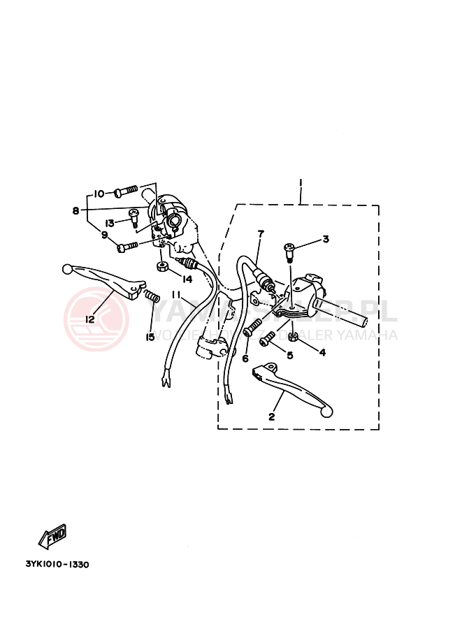 Schemat "Kierownica i osprzęt" do Yamaha YG50Z JOG Z