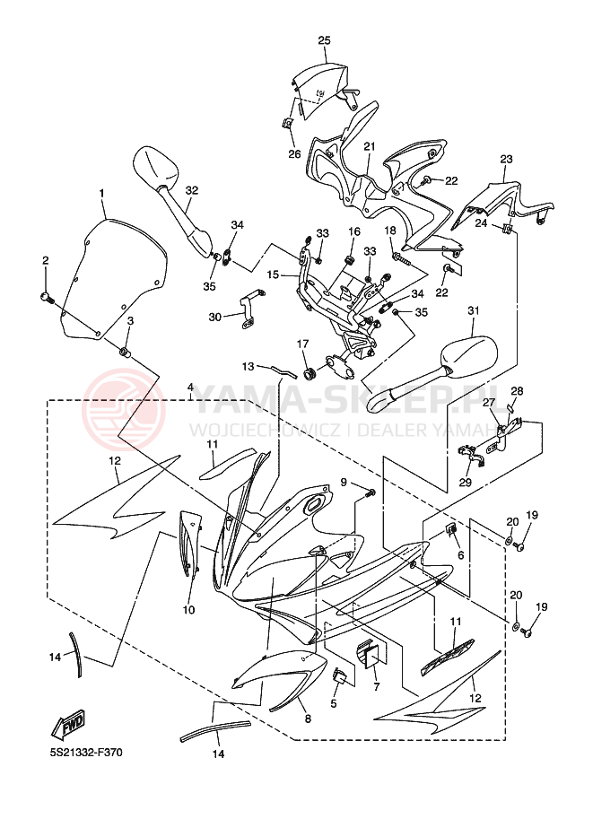 Schemat "Obudowa silnika" do Yamaha FZ6-SAHG FAZER