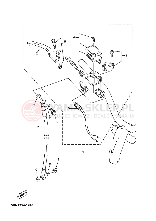 Schemat "Pompa hamulcowa przednia" do Yamaha NEOS