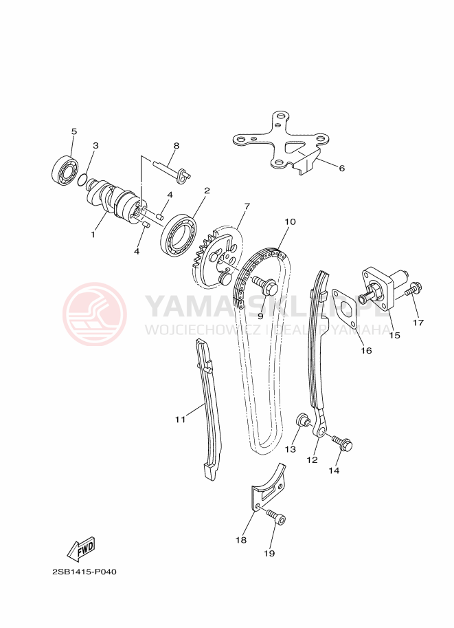 Schemat "Wałek rozrządu" do Yamaha YS125