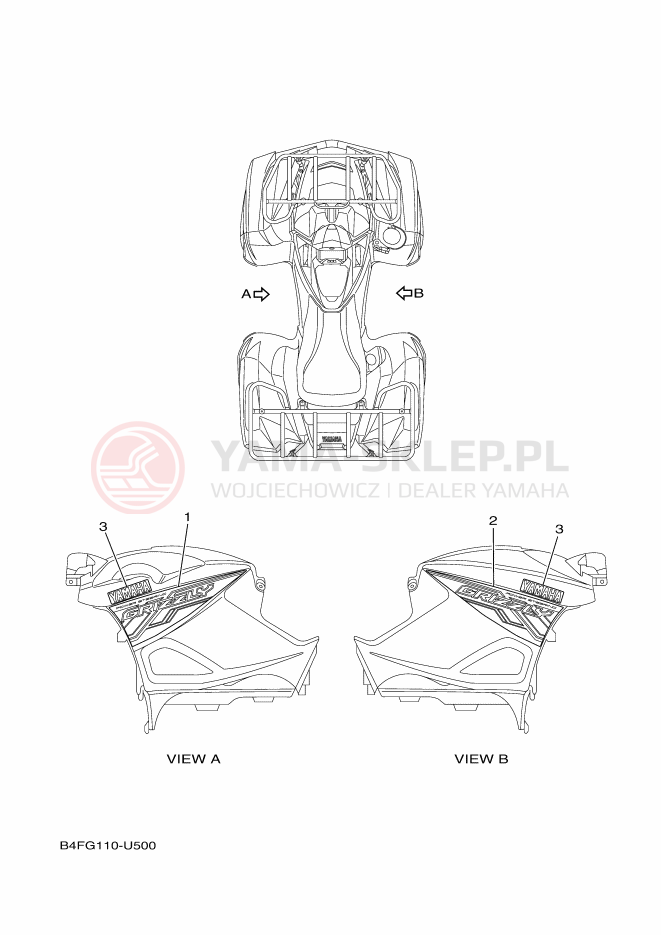 Schemat "Naklejki" do Yamaha GRIZZLY 700 EPS