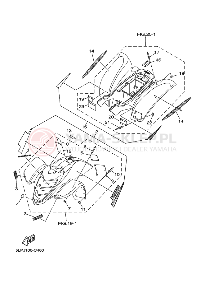 Schemat "naklejki" do Yamaha YFM660RS