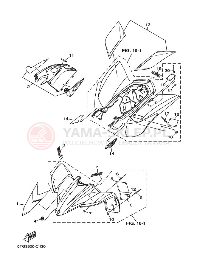 Schemat "naklejki" do Yamaha YFZ450S
