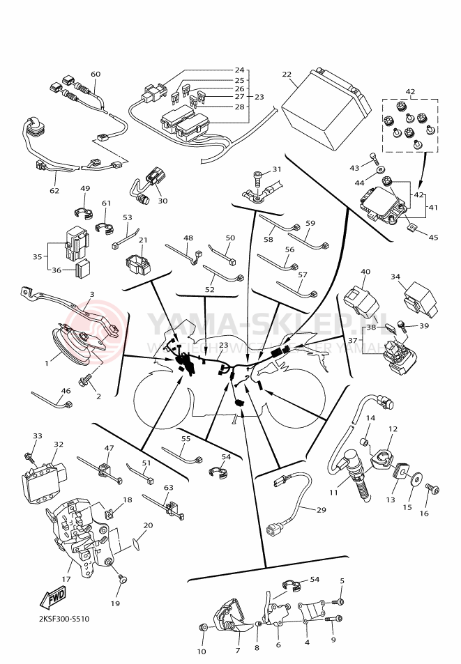 Schemat "układ elektryczny" do Yamaha YZF-R1M