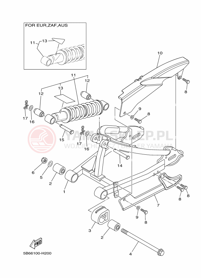 Schemat "wahacz" do Yamaha TT-R110E