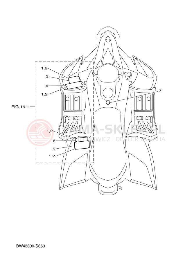 Schemat "naklejki" do Yamaha YFZ50