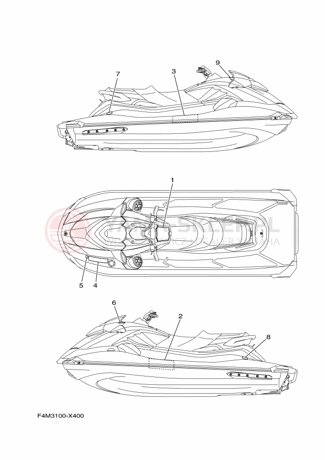 Schemat "naklejki" do Yamaha GP1800D-X