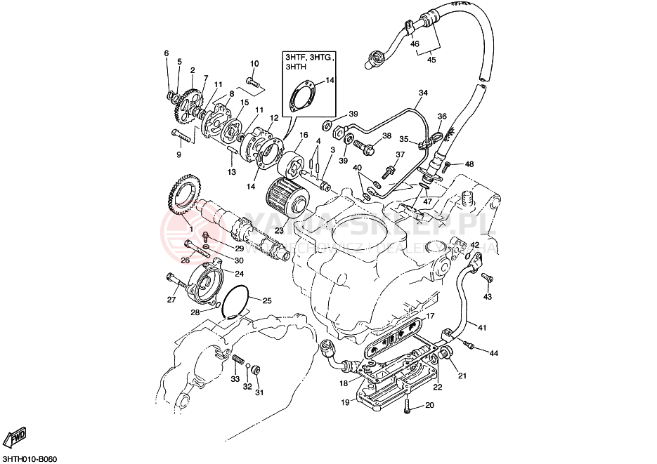Schemat "Pompa olejowa" do Yamaha SR400