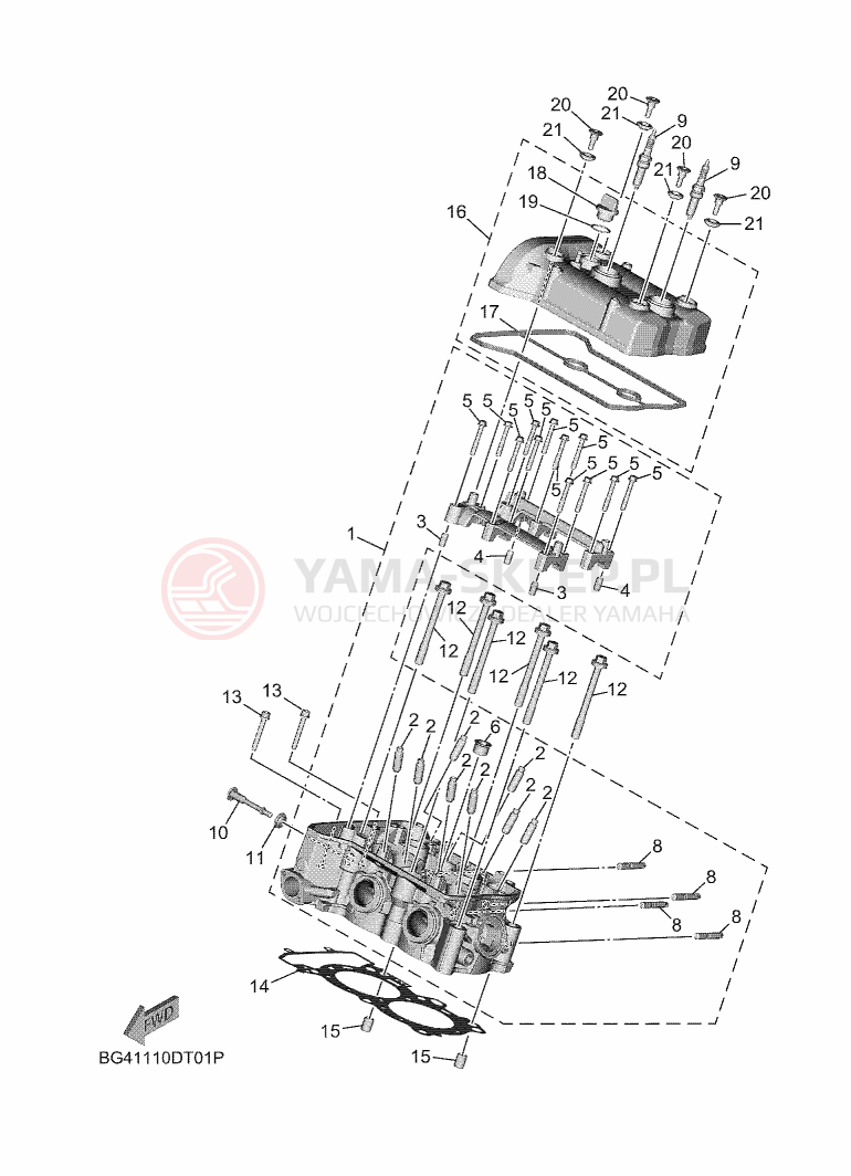 Schemat "cylinder" do Yamaha X2 R-SPEC SE