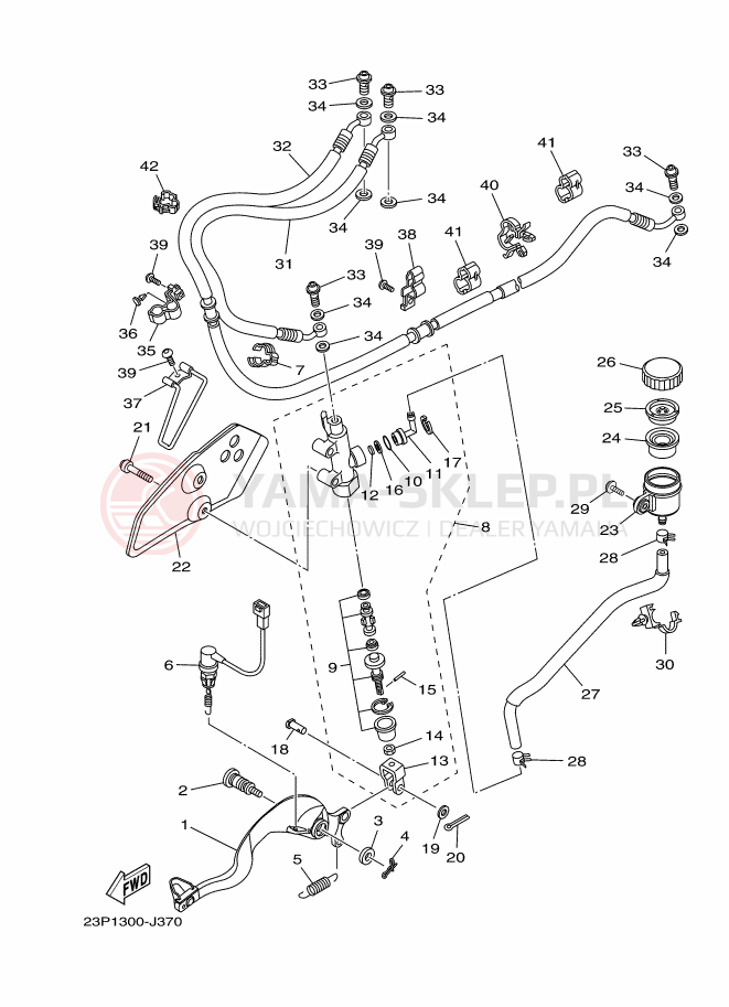 Schemat "Pompa hamulcowa tył" do Yamaha XT1200Z