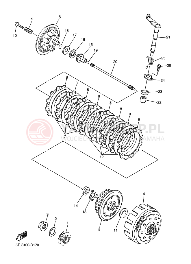 Schemat "sprzęgło" do Yamaha WR450F