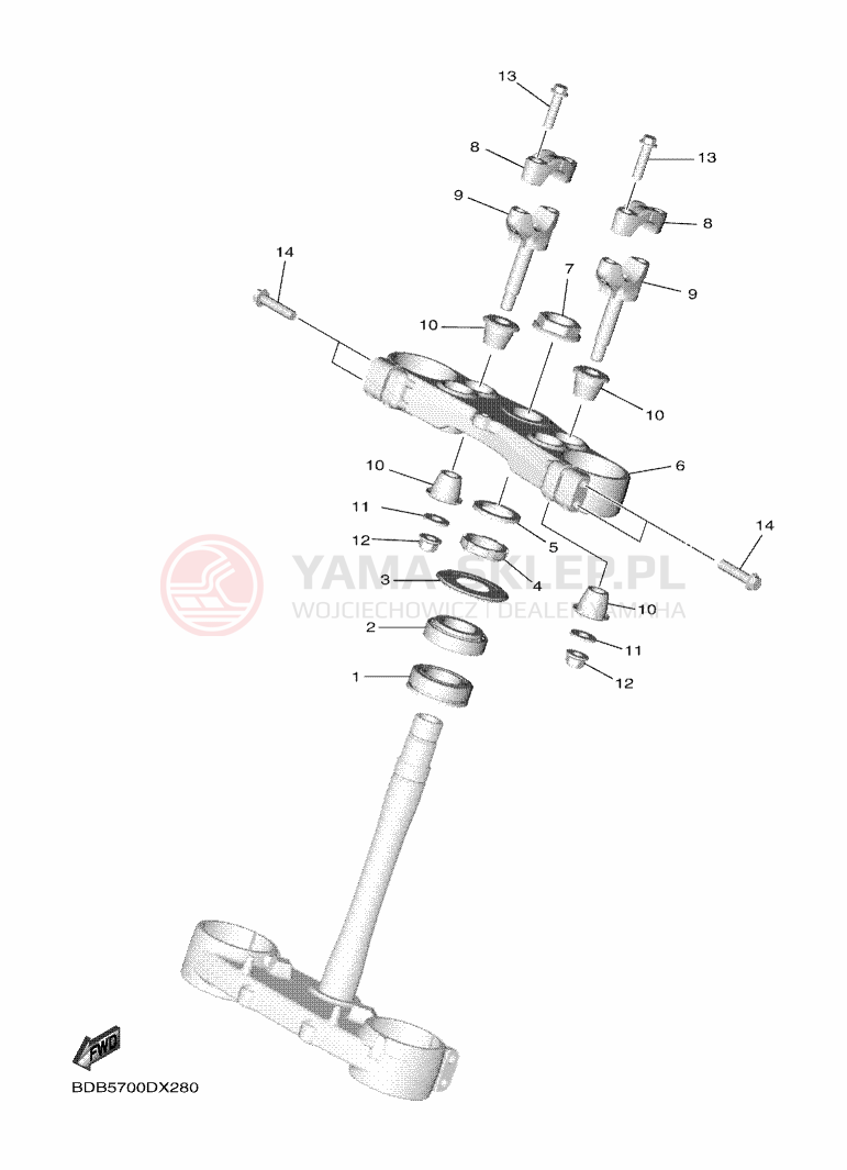 Schemat "Półki zawieszenia" do Yamaha WR450F