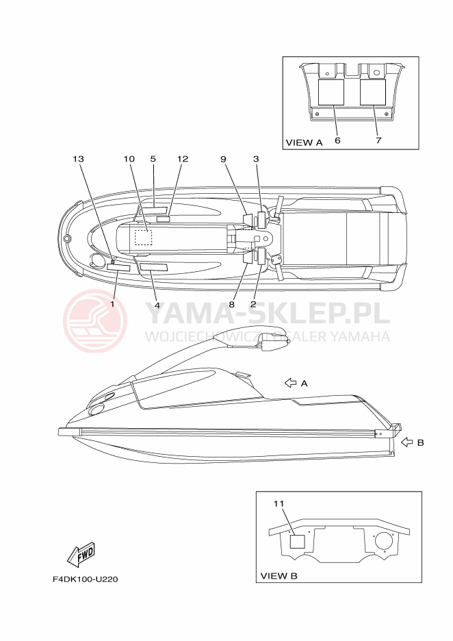 Schemat "naklejki" do Yamaha SUPERJET