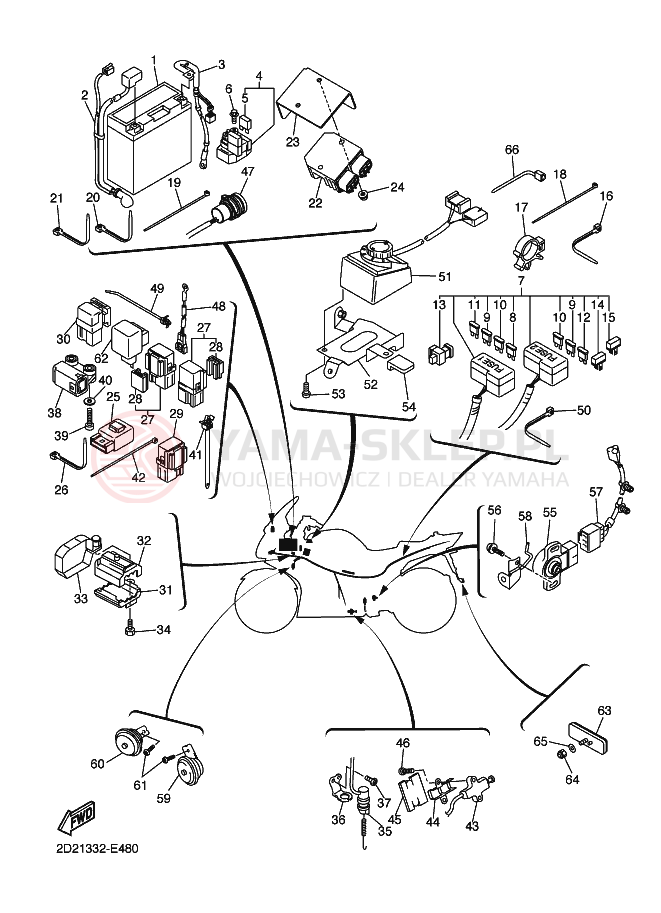 Schemat "układ elektryczny" do Yamaha FJR1300AS
