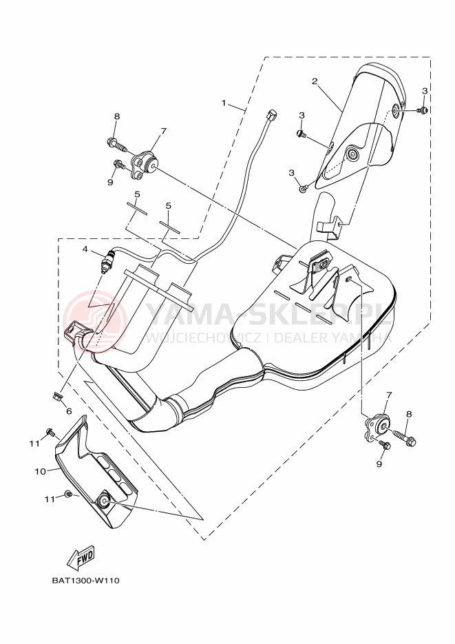 Schemat "Wydech końcowy" do Yamaha MT-07