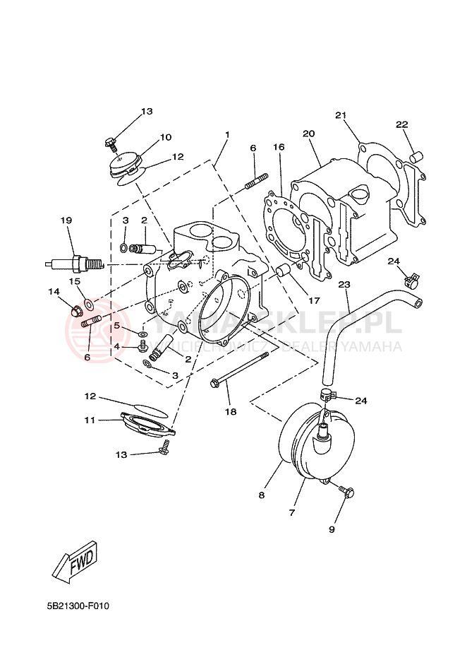 Schemat "cylinder" do Yamaha XCITY