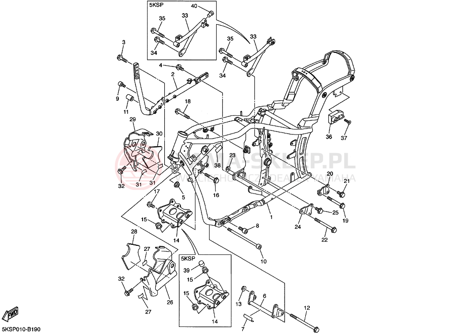Schemat "rama" do Yamaha XVS1100A DRAGSTAR 1100 CLASSIC