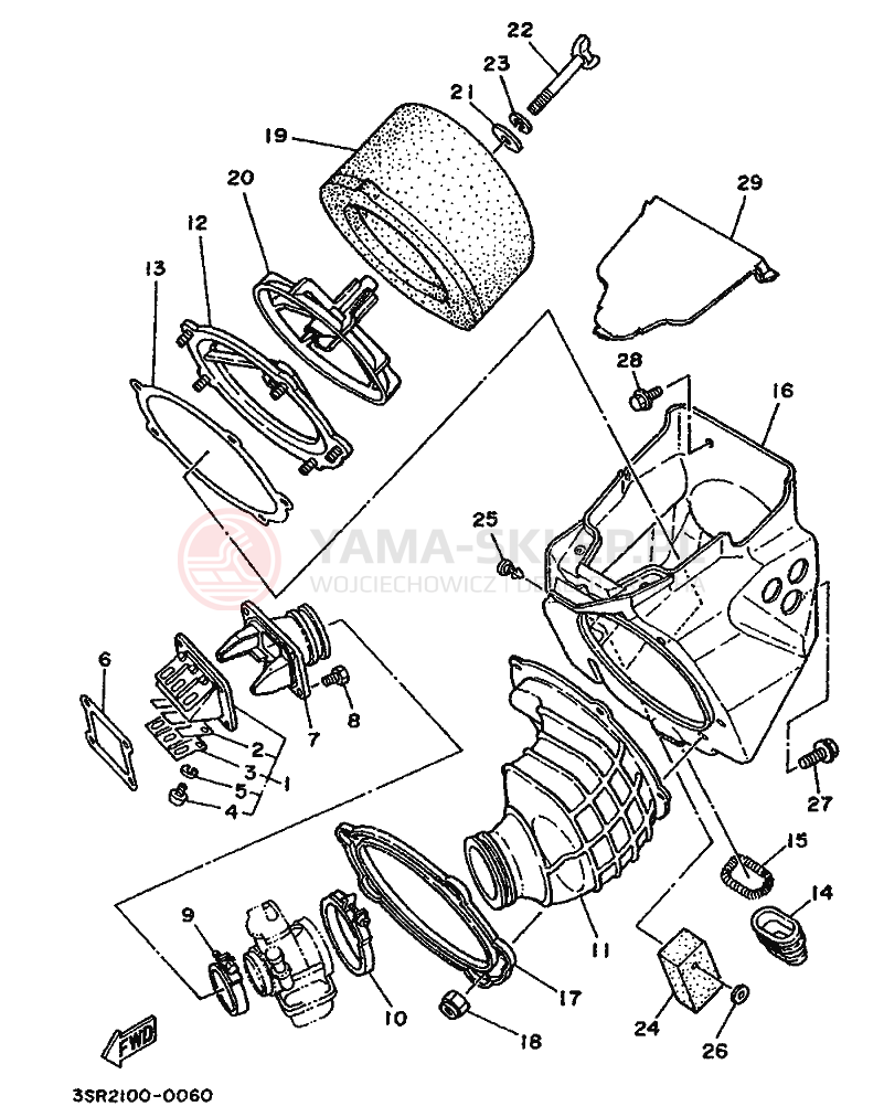 Schemat "Wtrysk paliwa" do Yamaha YZ125