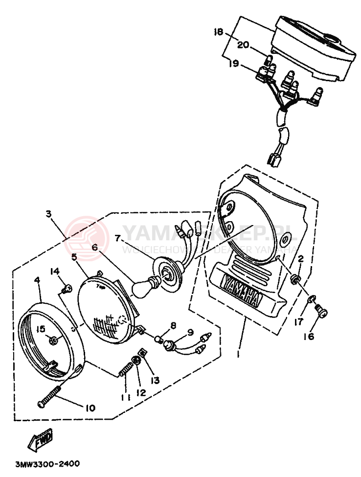 Schemat "układ elektryczny" do Yamaha SR125
