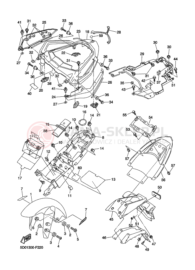 Schemat "błotnik" do Yamaha FZ1-SA FAZER