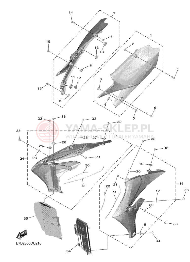 Schemat "Pokrywa boczna" do Yamaha YZ250F