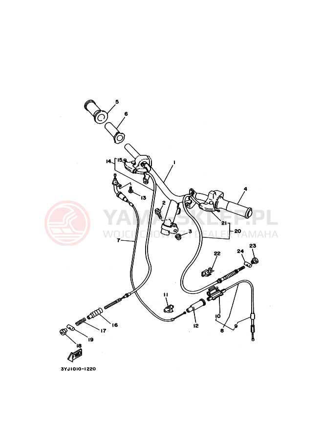 Schemat "Kierownica i osprzęt" do Yamaha YG50D JOG D