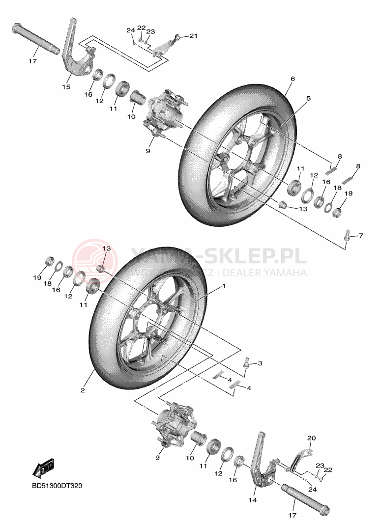 Schemat "Koło przód" do Yamaha NIKEN