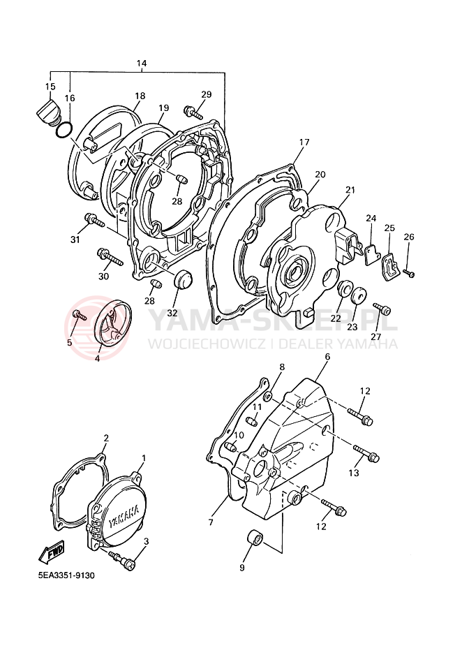 Schemat "Pokrywa silnika" do Yamaha XJR1300SP