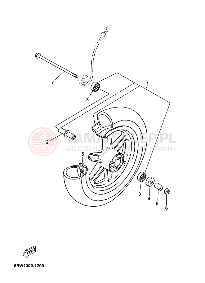Schemat "Koło przód" do Yamaha CS50