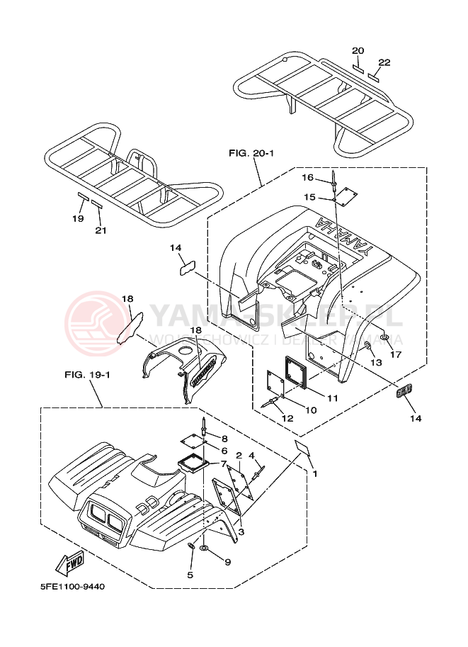 Schemat "naklejki" do Yamaha YFM350UB