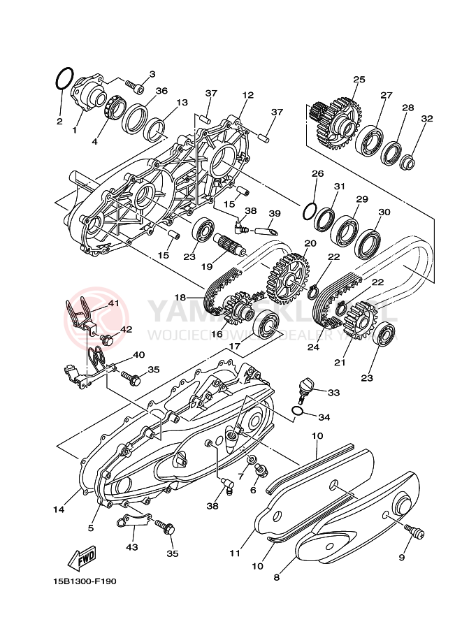 Schemat "PRZEKŁADNIA POŚREDNIA" do Yamaha TMAX