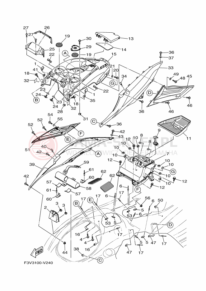 Schemat "ENGINE HATCH" do Yamaha FX CRUISER HO