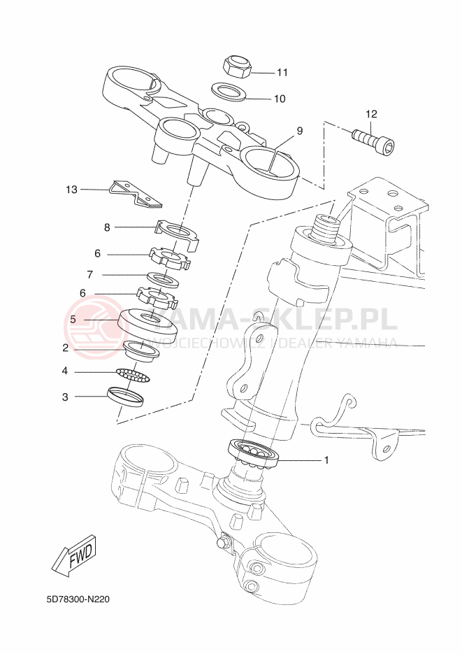 Schemat "Półki zawieszenia" do Yamaha YZF-R125