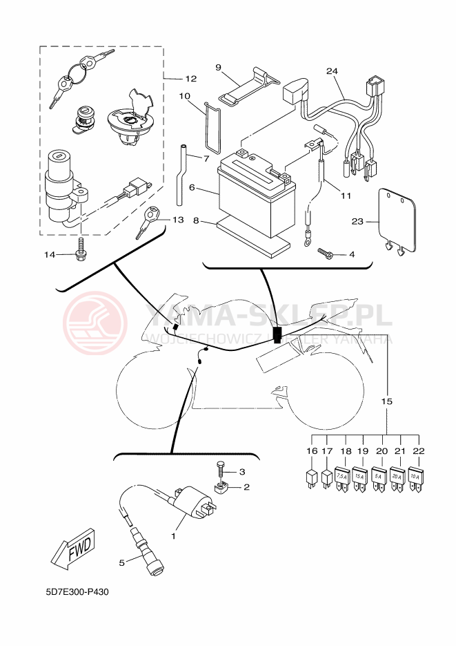 Schemat "układ elektryczny" do Yamaha YZF-R125 ABS