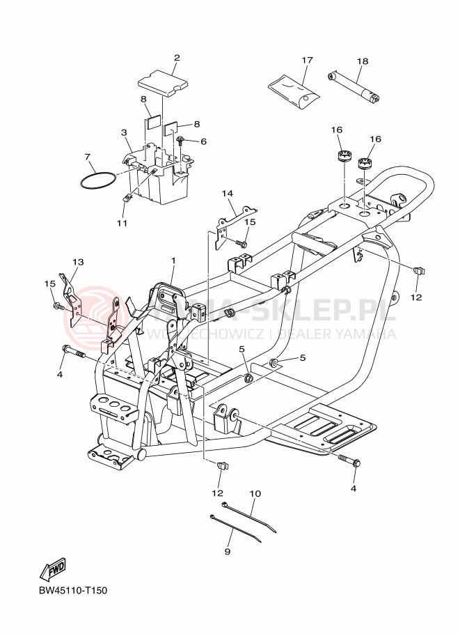 Schemat "rama" do Yamaha YFZ50