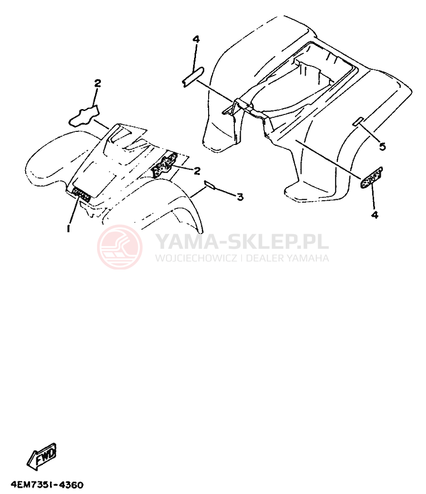Schemat "naklejki" do Yamaha YFM80