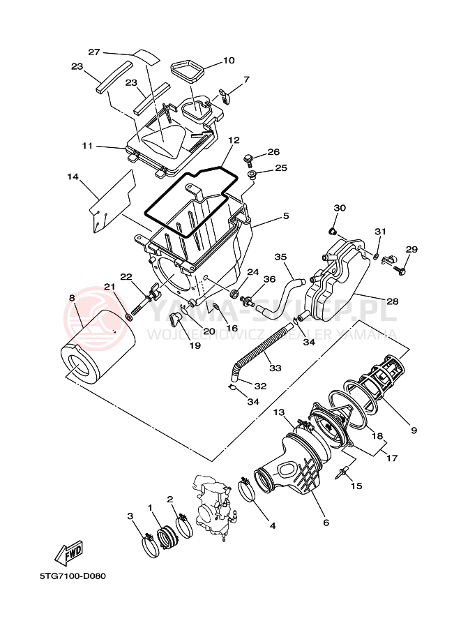 Schemat "Wtrysk paliwa" do Yamaha YFZ450