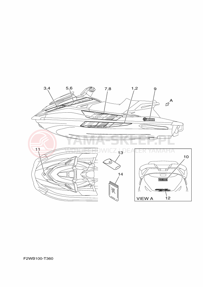 Schemat "Naklejki" do Yamaha VXR