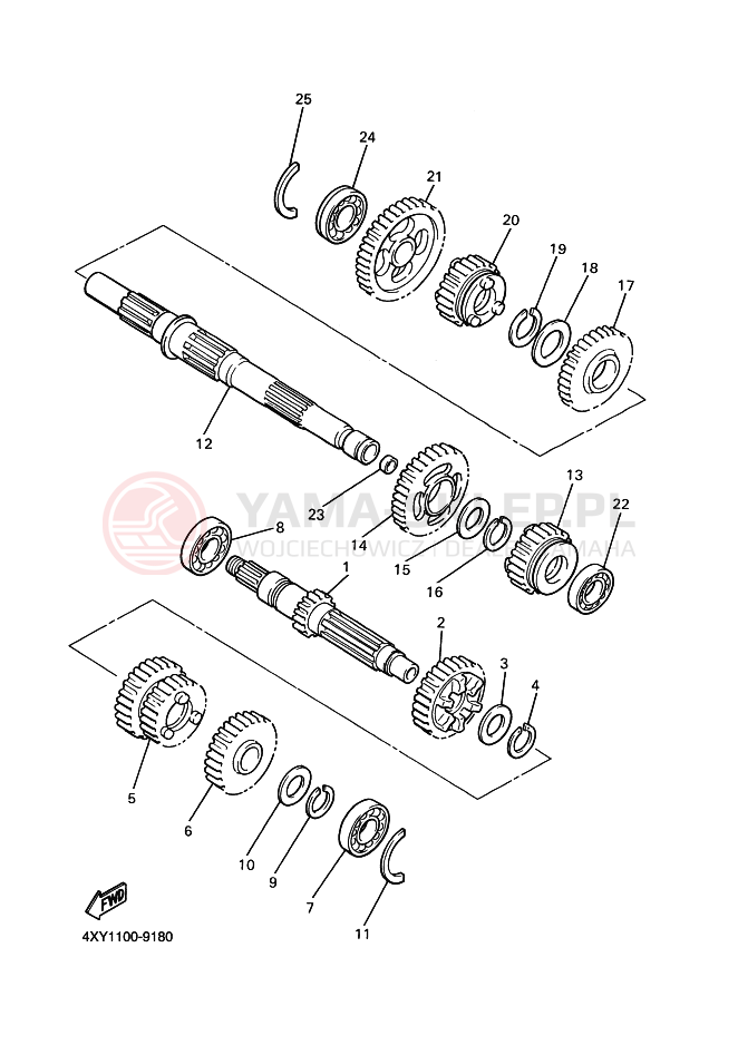 Schemat "Skrzynia biegów " do Yamaha XVZ13TF ROYALSTAR VENTURE