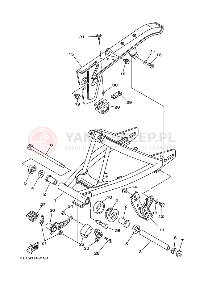Schemat "wahacz" do Yamaha DT175 DT175L