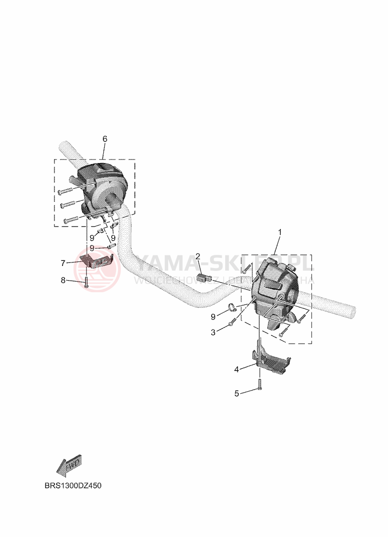 Schemat "Kierownica i osprzęt" do Yamaha MT-09 Y-AMT 35KW