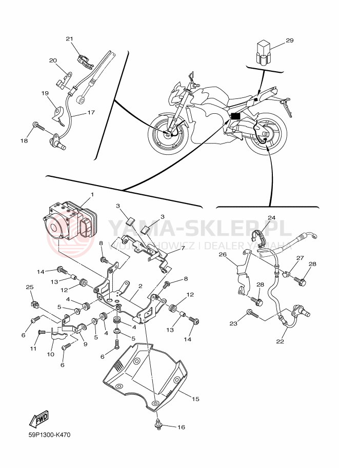 Schemat "układ elektryczny" do Yamaha FZ8 ABS