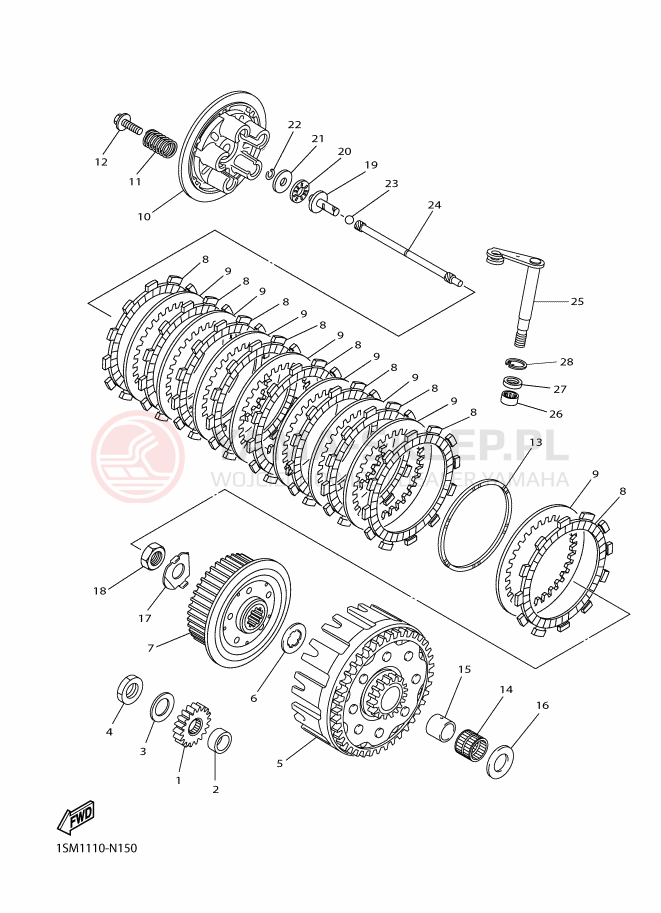Schemat "sprzęgło" do Yamaha YZ250F