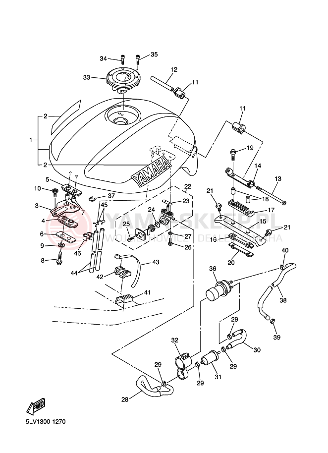 Schemat "zbiornik paliwa" do Yamaha FZS1000 FAZER