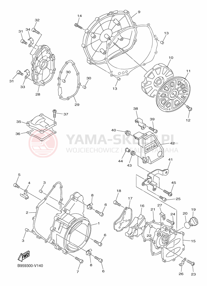 Schemat "Pokrywa silnika" do Yamaha FJR1300AS