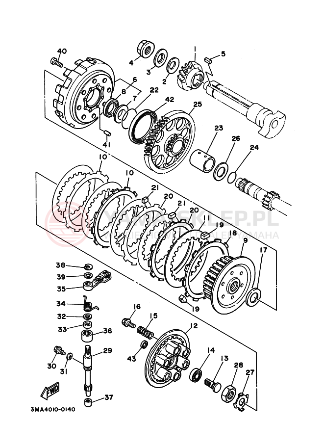 Schemat "sprzęgło" do Yamaha TZR250SP