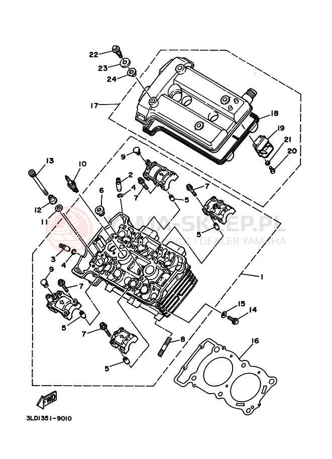 Schemat "głowica" do Yamaha XTZ750 SUPERTENERE