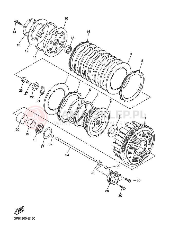 Schemat "sprzęgło" do Yamaha FJR1300A