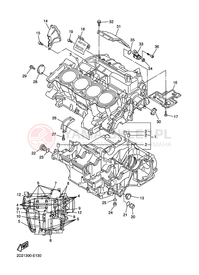 Schemat "Obudowa silnika" do Yamaha FJR1300AS
