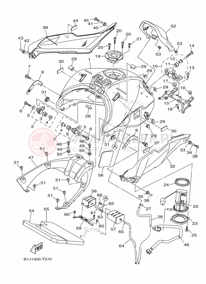Schemat "zbiornik paliwa" do Yamaha TRACER 900 GT